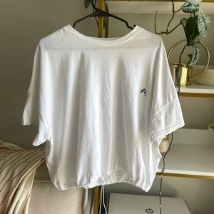 Oner active white tshirt with adjustable drawstring